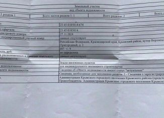 Продается участок, 6 сот., Краснодарский край