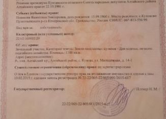 Продаю участок, 13 сот., село Куяган, Молодёжная улица