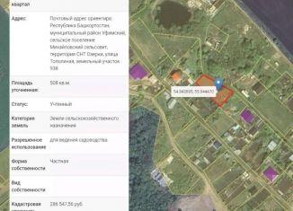 Продаю участок, 5.08 сот., СНТ Озерки, Тополиная улица, 938