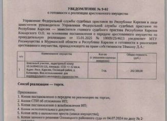 Участок на продажу, 12.32 сот., Карелия, Олонецкая улица