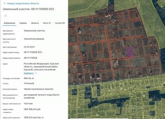 Участок на продажу, 10 сот., Курская область