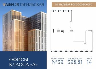 Продажа офиса, 398.81 м2, Москва, Тагильская улица, 4, Бульвар Рокоссовского