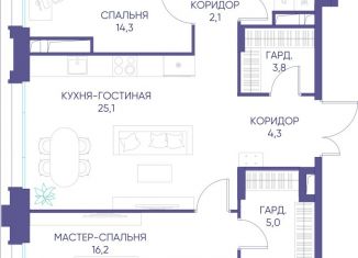 Продается 2-комнатная квартира, 88 м2, Москва, метро Фрунзенская, Новодевичий проезд, 6с2