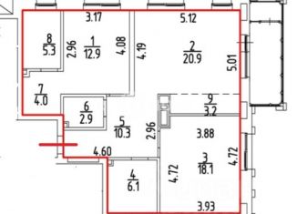 Продаю трехкомнатную квартиру, 83.7 м2, Пермский край, бульвар Гагарина, 67