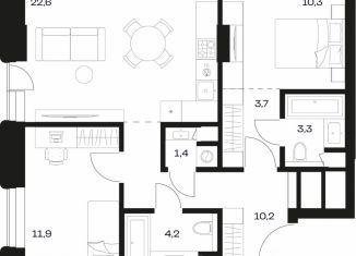 Продам 2-комнатную квартиру, 71.9 м2, Казань