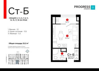 Продам квартиру студию, 23.33 м2, Астраханская область