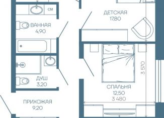 Продажа 3-ком. квартиры, 76.4 м2, посёлок Берёзовый
