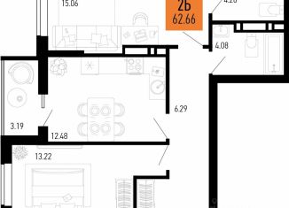 Продажа 2-ком. квартиры, 61.07 м2, Аксай