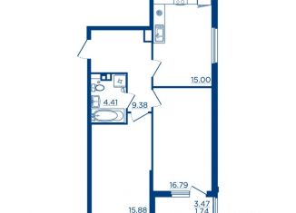 Продаю 2-ком. квартиру, 63.2 м2, Воронеж
