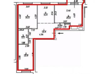 Продаю трехкомнатную квартиру, 89.4 м2, Смоленск