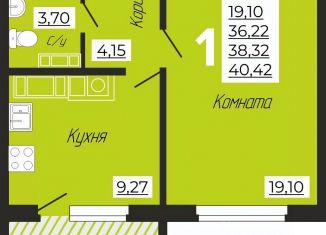 Продажа 1-ком. квартиры, 40.42 м2, село Печерск
