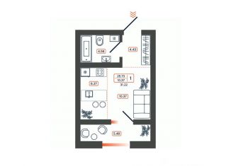 Квартира на продажу студия, 31.22 м2, Батайск
