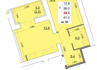 Продаю однокомнатную квартиру, 38.5 м2, Костромская область