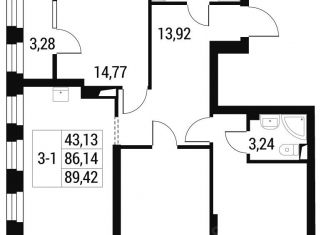Продажа 3-ком. квартиры, 89.42 м2, Самара, проспект Масленникова, 7А