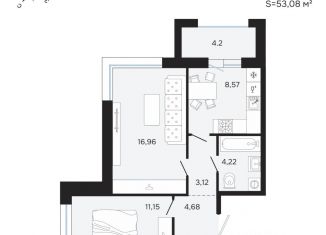Продается 2-ком. квартира, 53.08 м2, Петрозаводск, Октябрьский район