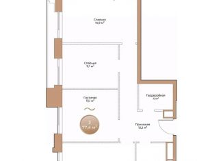 Продается трехкомнатная квартира, 77.4 м2, Красноярский край