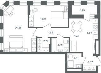 Продаю 2-комнатную квартиру, 67.08 м2, Пермский край