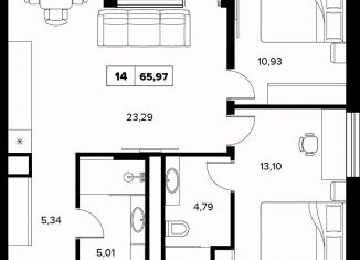 Продам трехкомнатную квартиру, 65.97 м2, Краснодарский край, улица Семашко, 37Ак2