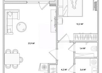 Продам 1-ком. квартиру, 43.3 м2, Орловская область, Раздольная улица, 29