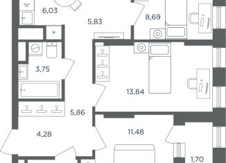 Продам 3-комнатную квартиру, 64.44 м2, Пермь