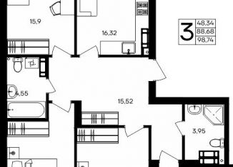 3-ком. квартира на продажу, 98.74 м2, Севастополь