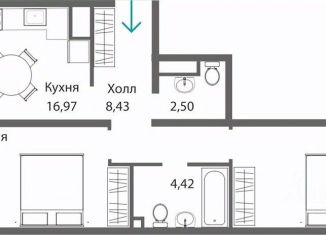Продаю 2-комнатную квартиру, 62.5 м2, Симферополь
