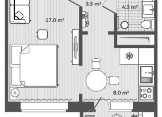 Продам 1-ком. квартиру, 34.8 м2, Приморский край