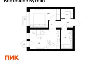 Продажа однокомнатной квартиры, 34.8 м2, Московская область