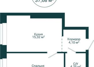 Продается 1-комнатная квартира, 37.68 м2, Уфа