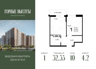 Продается 1-ком. квартира, 32.33 м2, Адыгея