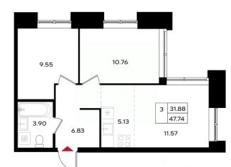 Продам 3-ком. квартиру, 47.5 м2, Пермь, Дзержинский район
