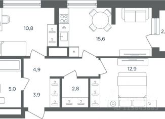 Продам 2-комнатную квартиру, 57 м2, Пермь