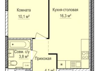 Продаю 1-ком. квартиру, 34.6 м2, Ижевск, Устиновский район