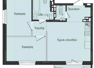 Двухкомнатная квартира на продажу, 53.6 м2, село Первомайский
