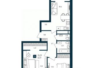 Продам 2-комнатную квартиру, 65.17 м2, Тюмень