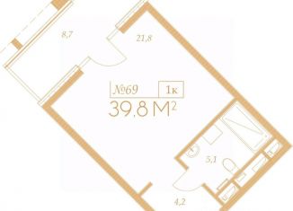Продажа 1-ком. квартиры, 39.8 м2, Краснодарский край