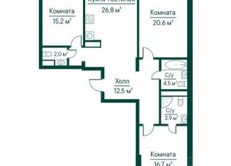 Продается четырехкомнатная квартира, 102.07 м2, Самара, Липецкая улица, 1