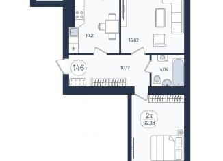 Продам 2-комнатную квартиру, 62.38 м2, Зеленоградск