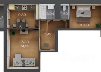 Продам двухкомнатную квартиру, 51.15 м2, Тамбов