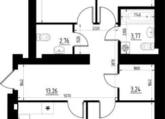 Трехкомнатная квартира на продажу, 77.17 м2, Казань
