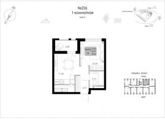 Продам 1-ком. квартиру, 34.32 м2, Судак