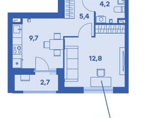 Продаю 1-ком. квартиру, 33.5 м2, Пермь