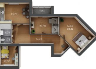 Продам трехкомнатную квартиру, 73.12 м2, Тамбовская область