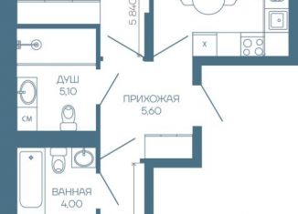 Продается 2-ком. квартира, 66.1 м2, посёлок Берёзовый