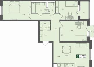 Продам 3-комнатную квартиру, 88 м2, село Ембаево