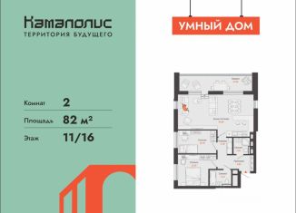 Двухкомнатная квартира на продажу, 82 м2, Пермский край