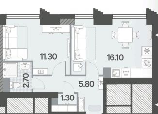 Двухкомнатная квартира на продажу, 37.2 м2, Москва, метро Беляево
