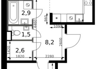 Продаю 2-комнатную квартиру, 56.2 м2, Московская область