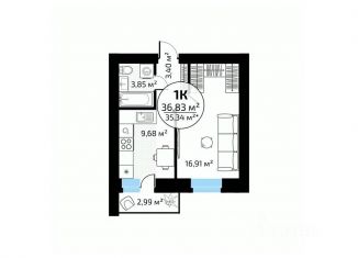 Продается 1-комнатная квартира, 36.83 м2, Самара, метро Победа