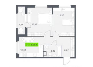 Продаю 2-комнатную квартиру, 57.54 м2, Северодвинск